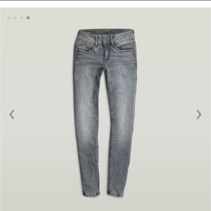 G STAR RAW Lynn D Mid Super Skinny Gray Jeans Size W 26, L 32 NWOT